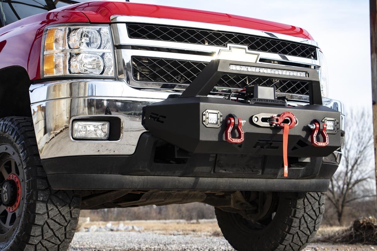 Chevrolet Silverado 3500 HD Winch Mount Kit - Front - Rough Country - EXO - Black - '11-'19